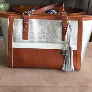 Brahmin Medium Arno Foil Beaumont Tote